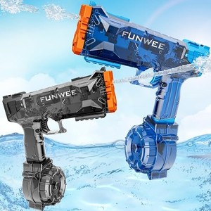lot 40342 image: Funwee 2 Pack Electric Water Guns for Adult Kid, Strongest Full Auto Water Pistol High Capacity 500 Water Blaster, 28-32 FT Range Powerful Classic Water Squirt, Summer Outdoor Swimming Pool Water Toy