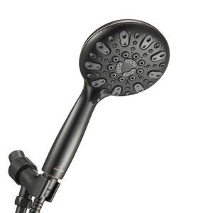 lot 40369 image: Couradric Handheld Shower Head, 6 Spray Setting High Pressure Shower Head with Brass Swivel Ball Bracket and Extra Long Stainless Steel Hose, Oil-Rubbed Bronze, 5