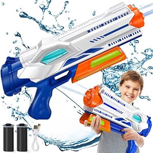 lot 40373 image: TOY Life Electric Manual 2-in-1 Water Gun for Kids 3 4 5 6 7 8, Up to 29 FT Long Range, 500cc High Capacity Squirt Guns Super Water Blaster Soaker, Summer Swimming Pool Toy for Toddlers, Kids, Adults