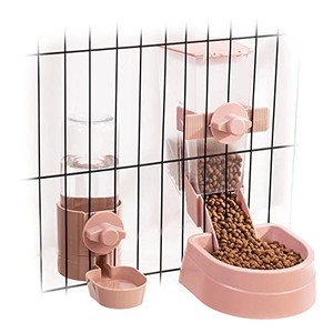 lot 40385 image: Oncpcare Rabbit Food Dispenser Water Bottle, Small Animal Bowls for Cage, Hanging Automatic Small Pet Water Bowl for Bunny Guinea Pig Ferret