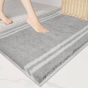 lot 40386 image: PURRUGS Non-Slip Bathroom Rug 20 x 30 - Super Absorbent & Quick Dry Shaggy Microfiber Bath Mat, Machine Washable Plush Throw Rug for Bathtub, Shower and Sink, Light Grey