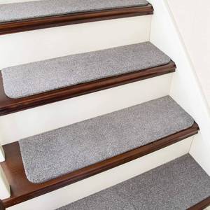 lot 40390 image: COSY HOMEER Stair Treads Non-Slip Carpet Mat 28inX9in Indoor Stair Runners for Wooden Steps, Stair Rugs for Kids and Dogs, 100% Polyester TPE Backing 4pcs,Grey,Protect Floor