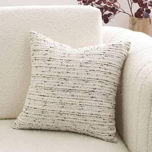 lot 40391 image: DOMVITUS Boucle Pillow Covers, 18x18 Throw Pillow Covers Couch Pillows for Living Room, Decorative Neutral Farmhouse Pillow Covers Textured Accent Pillow Covers, 1PC, Ivory White