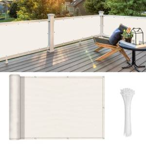 lot 40409 image: LOVE STORY Balcony Privacy Screen, 3x10 Beige Deck Shield Screen Fence Cover (HDPE),UV Protection and Weather-Resistant,3 FT Height for Deck, Patio, Backyard, Outdoor Pool, Porch, Railing
