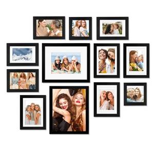 lot 40410 image: Egofine 12 Pack Black Gallery Wall Frame Set Solid Wood Picture Frame Collage Wall Art Decor for Home Decoration,Hanging or Tabletop Display,Include Multi-Size Two8x10, Four5x7,Four4x6,Two4x4
