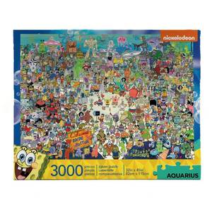 lot 40432 image: Aquarius Spongebob Squarepants Puzzle (3000 Piece Jigsaw Puzzle) - Officially Licensed Spongebob Merchandise & Collectibles - Glare Free - Precision Fit - 32 x 45 Inches