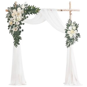 lot 40445 image: BASIMAN Pack of 3 Wedding Arch Flowers,Wisteria Hanging Flowers,Faux Flowers,Flower Garland Be Suited to Wedding Arch,Aisle Decorations for Wedding Ceremony,Wedding Arches for Ceremony (White)