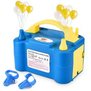 lot 40455 image: NuLink Electric Portable Dual Nozzle Balloon Blower Pump Inflation for Decoration, Party 110V120V, 600W, Royal Blue