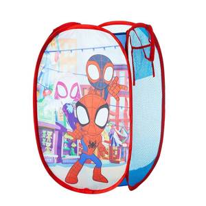 lot 40457 image: Disney Jr. Spidey and His Amazing Friends Pop Up Storage and Laundry Hamper, 21 H x 13.5 W X 13.5 L