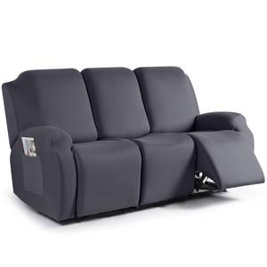 lot 40476 image: TAOCOCO Recliner Sofa Slipcover, 3 Pieces Polyester Fabric Stretch Sofa Covers for 3 Seat Reclining Couch, Soft Washable Furniture Protector with Pockets (3 Seat, Dark Gray)