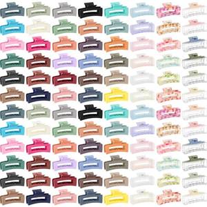 lot 40502 image: XunYee 100 Pcs Hair Clips Bulk Claw Hair Clips Square Jaw Hair Clips Set for Women Nonslip Rectangle Hair Clips for Hair Girls Women Gifts Beauty Accessories (Cute Colors,4.1)