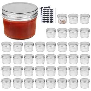 lot 40511 image: QAPPDA 4oz Glass Jars With Lids,Small Mason Jars Wide Mouth,Mini Canning Jars With Silver Lids For Honey,Jam,Jelly,Baby Foods,Wedding Favor,Shower Favors,Spice Jars For Kitchen & Home,Set of 40