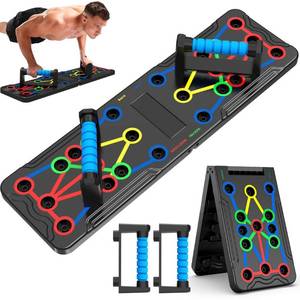 lot 40512 image: Foldable push-up rack for portable strength training, sturdy and stable equipment for mens and womens home gym workouts.