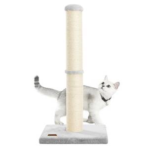 lot 40513 image: Karolpar 34inch Cat Scratching Post with Natural Sisal Rope 4.3Inch Large Diameter Scratcher Post Tree for Indoor Cats Grey