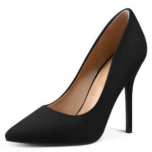 lot 40529 image: mysoft Womens High Heels Pumps Closed Pointed Toe Stiletto 4IN Heels Dress Wedding Shoes Black Suede