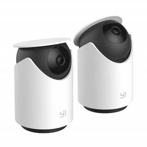 lot 40532 image: YI Pet Security Camera 2pc, 1080p 360-degree Smart Indoor Dog Cat Dome IP Cam with Night Vision, 2-Way Audio, Motion Detection, Phone App, Compatible with Alexa and Google
