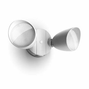 lot 40539 image: LUTEC 6222W 2500 Lumen 32 Watt 28 LED Dual-Head Floodlight Outdoor, Full Metal Design, Waterproof Exterior Security Wall Light for Patio, Garden, Yard-White