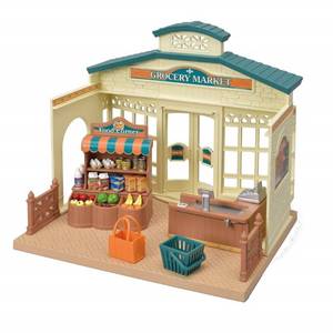 lot 40548 image: Calico Critters Grocery Market - Shop, Play, and Let Creativity Bloom, Cream & Brown