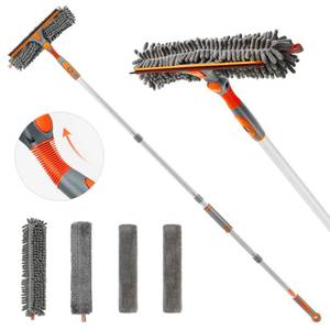 lot 40549 image: eazer Squeegee Window Cleaner 2 in 1 Rotatable Window Cleaning Tool Kit with Extension Pole, 62 Telescopic Window Washing Equipment with Bendable Head for IndoorOutdoor Car Glass - 4 Pads