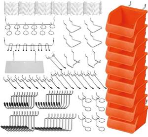lot 40550 image: HORUSDY 150-Piece Pegboard Hooks Assortment, Pegboard Accessories with Pegboard Bins for Organizing Various Tools