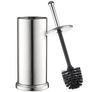 lot 40554 image: Toilet Brush Set Chrome Toilet Brush for Tall Toilet Bowl and Toilet Brush Holder with Lid Great Toilet Bowl Cleaner Home-it