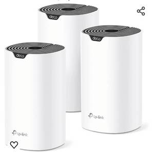 lot 29974 image: TP-Link Deco Mesh AC1900 WiFi System (Deco S4) - Up to 5,500 Sq.ft. Coverage, Replaces WiFi Router and Extender, Gigabit Ports, Works with Alexa, 3-pack. Retail $150.00