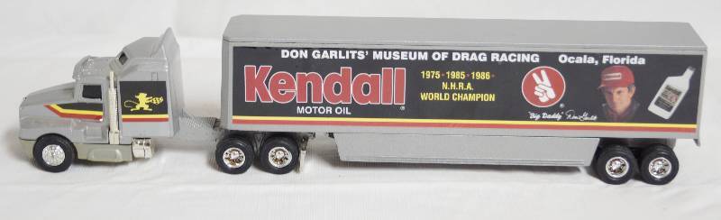 lot 7067 image: ERTL - Die Cast Replica 9200 8818 - Kendall Motor Oil - Don Garlits Museum on Drag Racing - w Trailer 1161 Kenworth