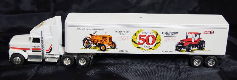lot 7077 image: ERTL Semi Truck 0459C and 9200-8812 - Walter Brinkley & Son (& Hurst Bros) 1939-1989 - case - w Trailer