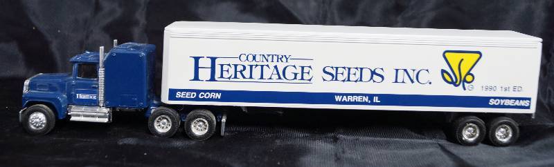 lot 7278 image: ERTL Die Cast Replica FORD 164 LTL-9000 w Sleeper - w Trailer - Country Heritage Seeds Inc.