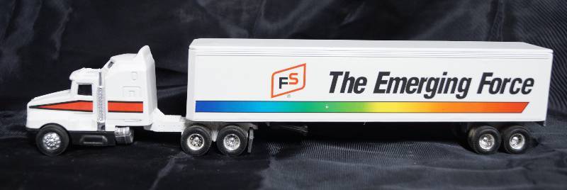 lot 7289 image: ERTL Die Cast Replica Kenworth T600A 2240G - w FS The Emerging Force Trailer 9200 8812