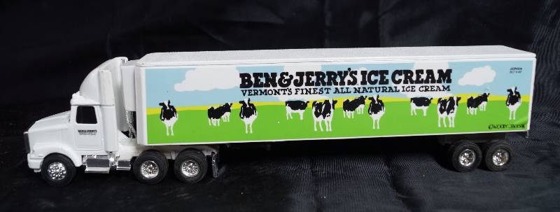 lot 2261 image: ERTL - Die Cast Replica Truck BEN & JERRYS ICE CREAM - VERMONT - COOL TRUCK & TRAILER