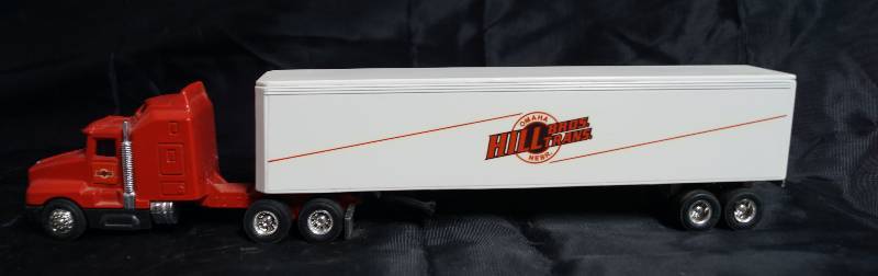lot 2235 image: ERTL - Die Cast Replica - Kenworth T600A - 2959G - Semi Truck w trailer  - HILL BROS. TRANS. Omaha Nebr.