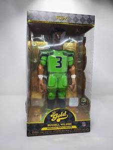 lot 35 image: New In Box Funko Gold Russell Wilson Seahawks Premium Vinyl Figure 12 Inches