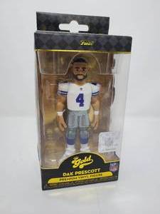 lot 40 image: New In Box Funko Gold Dak Prescott Dallas Cowboys Premium Vinyl Figure 6 Inches