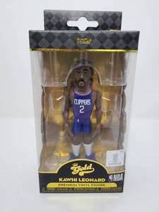 lot 44 image: New In Box Funko Gold Kawhi Leonard Los Angeles Clippers Premium Vinyl Figure 6 Inches