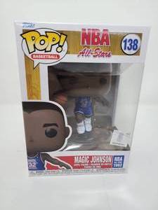 lot 54 image: New In Box Funko Pop Magic Johnson #138 Los Angeles Lakers Premium Vinyl Figure