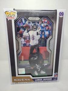 lot 61 image: New In Box Funko Pop Lamar Jackson Giant Football Card &  Premium Vinyl Figure
