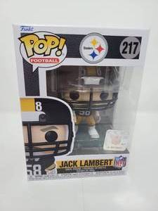 lot 101 image: New In Box Jack Lambert Pittsburgh Steelers #217 Funko Pop