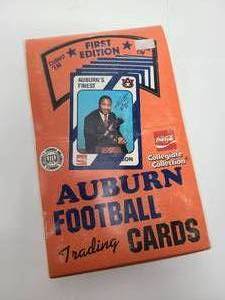 lot 89 image: New In Box Auburn Football Trading Cards with Sealed Packs with Possible Bo Jackson Heisman Card