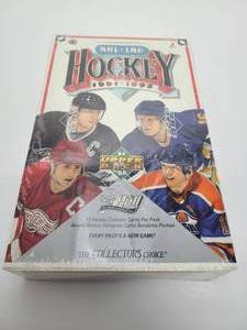 lot 95 image: Sealed 1991-92 Upper Deck Hockey hobby box with 36 Sealed Packs Inside