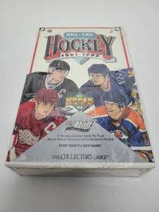 lot 98 image: Sealed 1991-92 Upper Deck Hockey hobby box with 36 Sealed Packs Inside