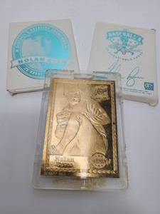 lot 135 image: Three Nolan Ryan 22KT Trading Cards