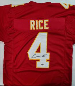 lot 3 image: Signed Rashee Rice #4 Kansas City Chiefs Jersey with Beckett Witnessed Authentication