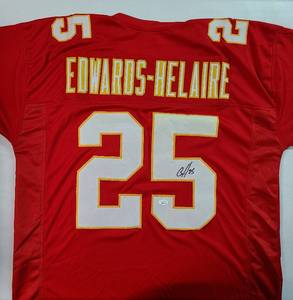 lot 6 image: Signed Clyde Edwards-Healire #25 Kansas City Chiefs Jersey with Beckett Witnessed Authentication