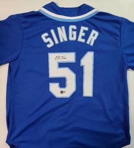 lot 13 image: Signed Brady Singer #51 Kansas City Royals Jersey with Beckett Witnessed Authentication