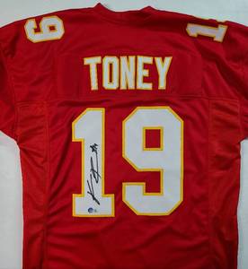 lot 18 image: Signed KDarius Toney #19 Kansas City Chiefs Jersey with Beckett Witnessed Authentication
