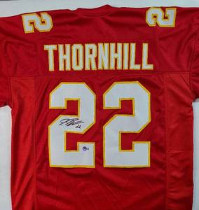 lot 19 image: Signed Juan Thornhill #22 Kansas City Chiefs Jersey with Beckett Witnessed Authentication