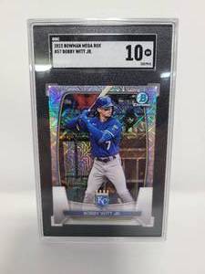 lot 27 image: Professionally Graded SGC 10 Gem Mint 2023 Bowman Chrome Mega Bobby Witt Jr Kansas City Royals
