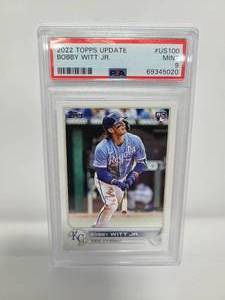 lot 28 image: Professionally Graded 2022 Topps Update Bobby Witt Jr Rookie Card PSA 9 Mint Kansas City Royals
