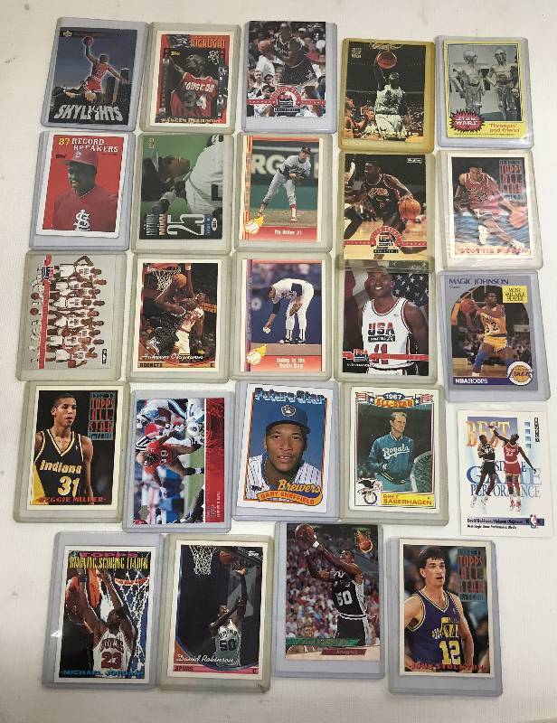 lot 1964 image: Lot of Collectible Cards - Jordan, Pippen, ONeal, Miller, Basketball, base ball, Sheffield, Saberhagen,  star wars, Football, see photo